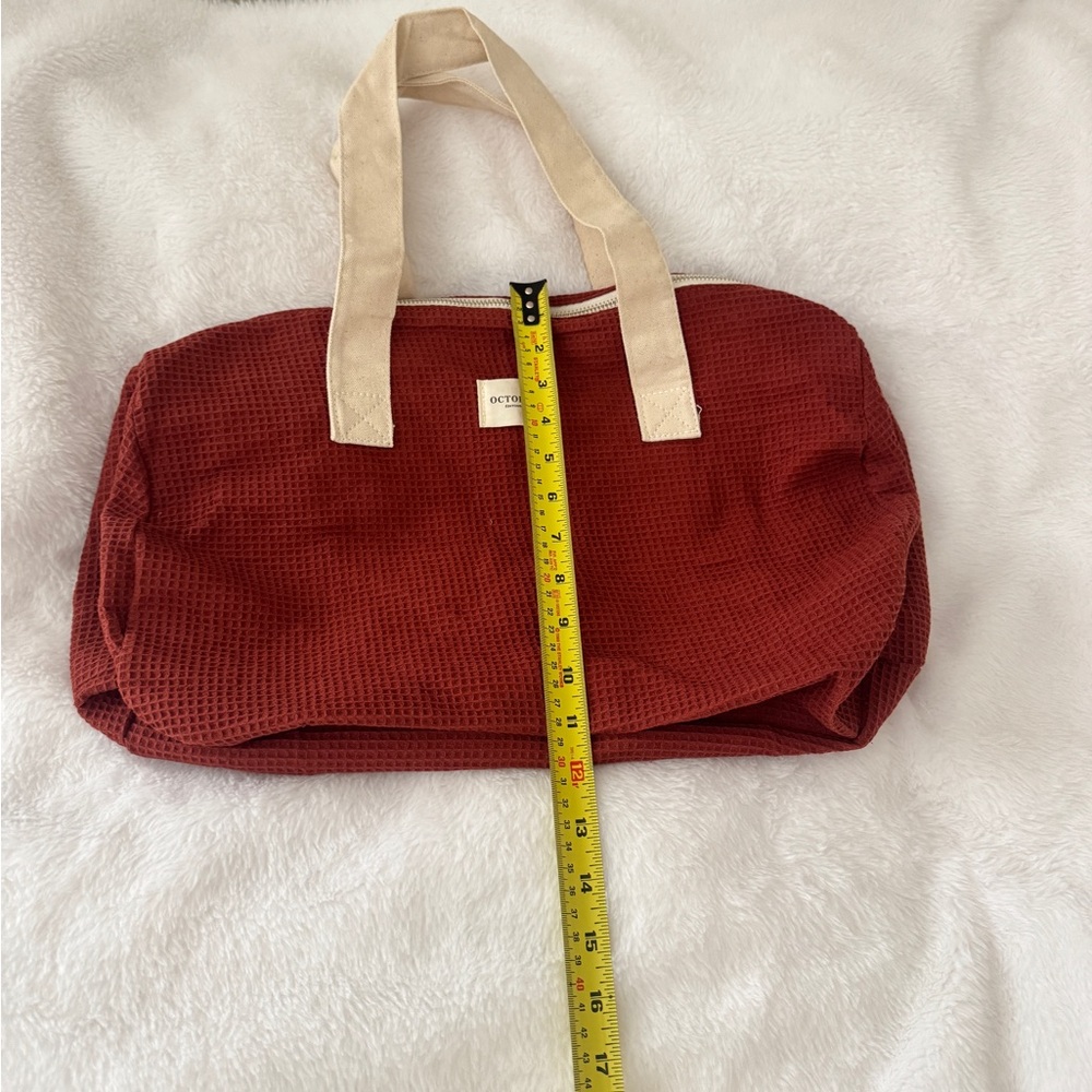 Sezane Octobre waffle bowling bag in rust color/ new - Picture 6 of 7